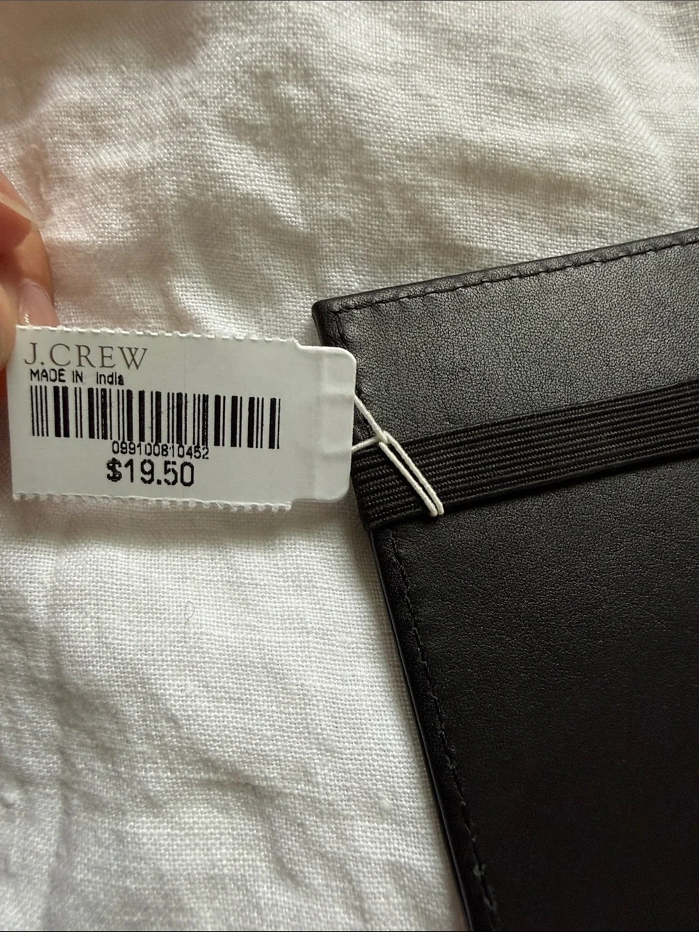 J. Crew Black Leather Card & Key Sleeve
